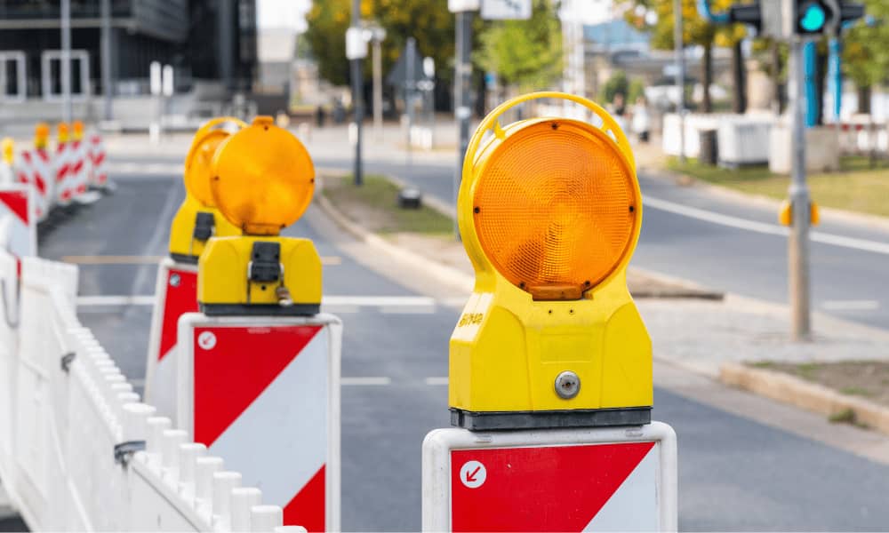 Barken einer Straßenbaustelle