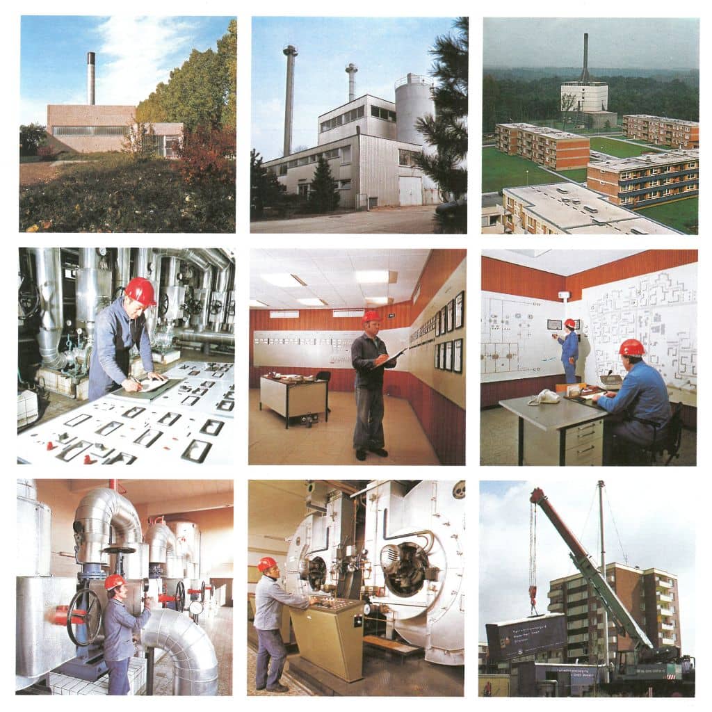 Kollage Leitzentrale in den 70er Jahren